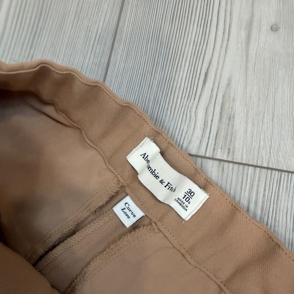 Abercrombie Pants 30/10S Brown Sloane Tailored Linen Trouser Pants 27" Inseam - Picture 5 of 12